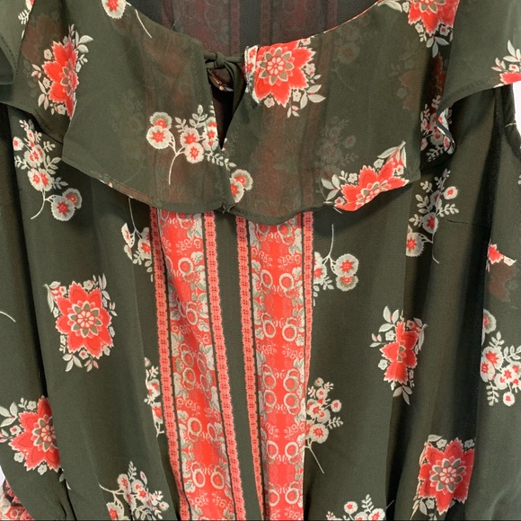 GUESS Women's Raechelle Ruffle Top Small - Picture 4 of 5